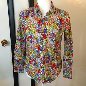 Bright wildflower button down shirt